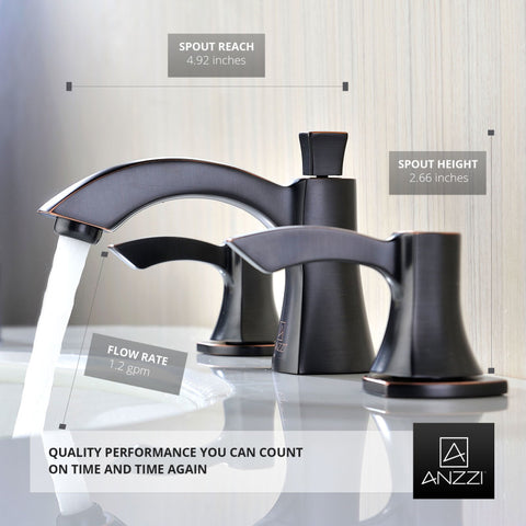 ANZZI Sonata Series 8 in. Widespread 2-Handle Mid-Arc Bathroom Faucet