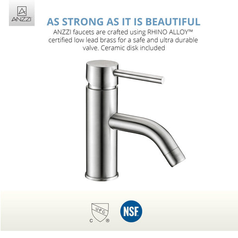 ANZZI Bravo Series Single Hole Single-Handle Low-Arc Bathroom Faucet