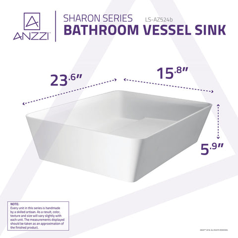 ANZZI Sharon Solid Surface Vessel Sink in Matte White