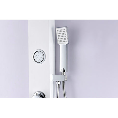 ANZZI Inland Series 44 in. Full Body Shower Panel System with Heavy Rain Shower and Spray Wand in White