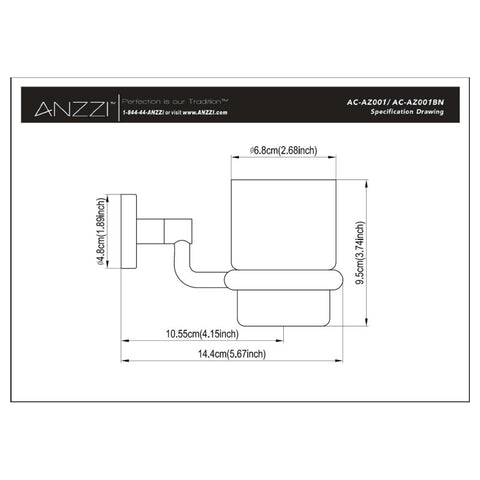 ANZZI Caster Series 7 in. Toothbrush Holder