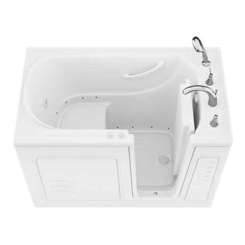 AZB3053RWD - ANZZI Value Series 30 in. x 53 in. Right Drain Quick Fill Walk-In Whirlpool and Air Tub in White