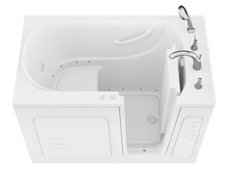 AZB3053RWD - ANZZI Value Series 30 in. x 53 in. Right Drain Quick Fill Walk-In Whirlpool and Air Tub in White