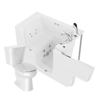 ANZZI 52 in. x 29 in. Right Drain Whirlpool Jetted Bathtub in White with Rounded Toilet and Soft Close Lid