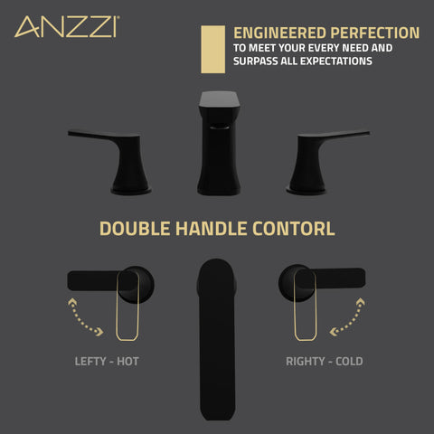 ANZZI 2-Handle 3-Hole 8 in. Widespread Bathroom Faucet With Pop-up Drain