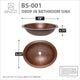 ANZZI Nepal 19 in. Drop-in Oval Bathroom Sink in Hammered Antique Copper