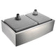 ANZZI ELYSIAN Series 36 in. Farm House 40/60 Dual Basin Handmade Stainless Steel Kitchen Sink