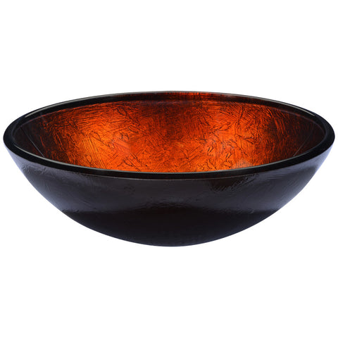 ANZZI Arc Series Vessel Sink in Layered Amber