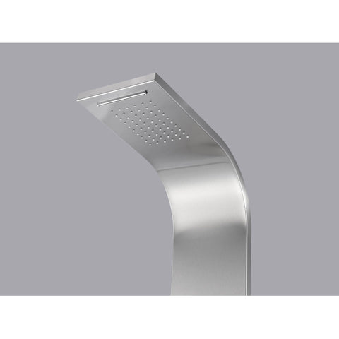 SP-AZ8094 - ANZZI Mesmer 58 in. Full Body Shower Panel with Heavy Rain Shower and Spray Wand in Brushed Steel