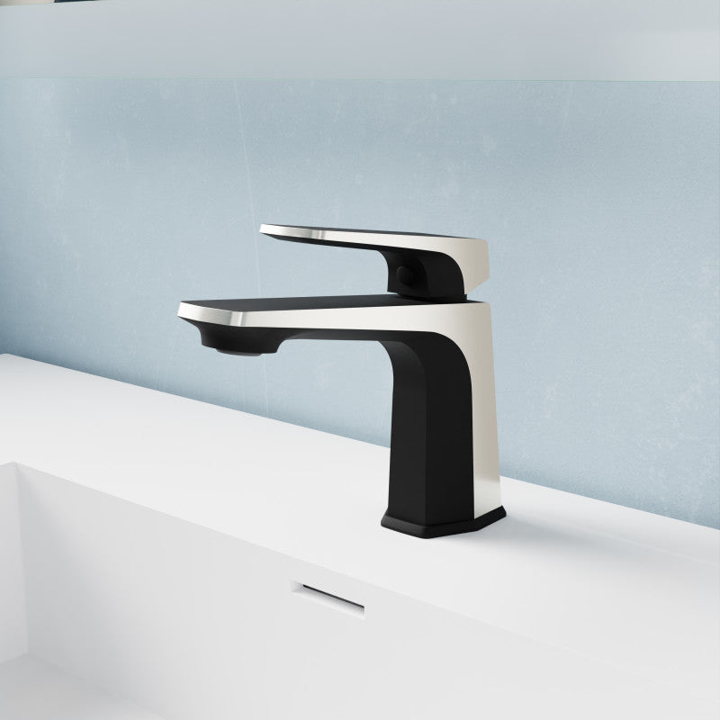 L-AZ903MB-BN - ANZZI Single Handle Single Hole Bathroom Faucet With Pop-up Drain in Matte Black & Brushed Nickel