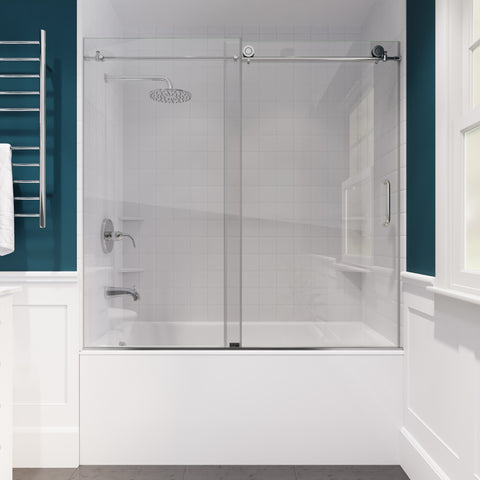 ANZZI Don Series 60 in. x 62 in. Frameless Sliding Tub Door