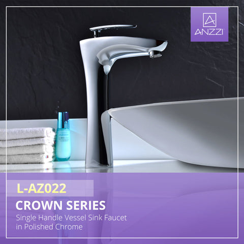 ANZZI Crown Series Single Handle Vessel Sink Faucet in Polished Chrome