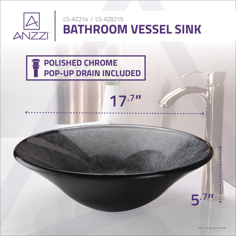 ANZZI Jonas Series Vessel Sink in Arctic Sheer