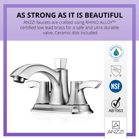 ANZZI Vista Series 4 in. Centerset 2-Handle Mid-Arc Bathroom Faucet