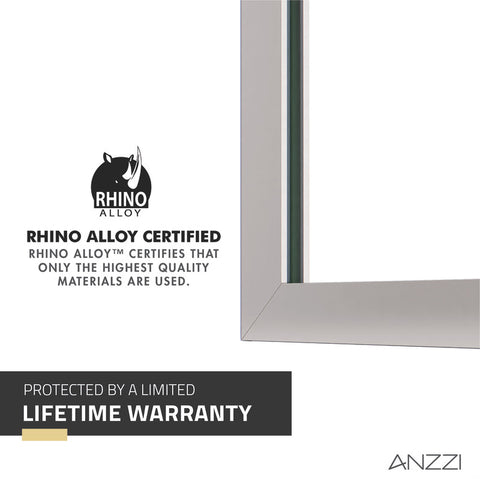 ANZZI Veil Series 74 in. by 34 in. Frameless Glass Shower Screen Shower Door