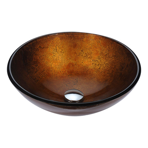 LS-AZ292 - ANZZI Posh Series Deco-Glass Vessel Sink in Amber Gold