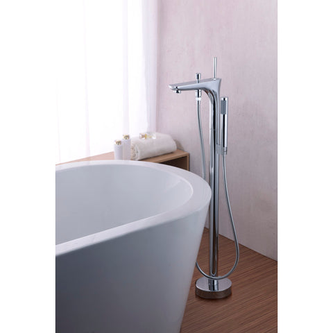 FS-AZ0029CH - ANZZI Kase Series Single-Handle Freestanding Claw Foot Tub Faucet with Hand Shower in Polished Chrome