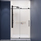 48 in. by 76 in. Frameless Sliding Shower Door in Matte Black with Handle