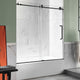 ANZZI 60 in. L x 30 in. W Right Drain Tub in White and 60 in. W x 62 in. H Frameless Sliding Tub Door in Matte Black Finish