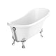 ANZZI 67.32” Diamante Slipper-Style Acrylic Claw Foot Tub in White