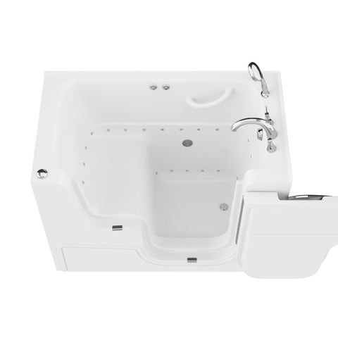 AZ2953WCARWA - ANZZI Coupe Series 29 in. x 53 in. Right Drain Wheelchair Access Walk-In Air Tub in White