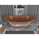 BT-003 - ANZZI Theodosius 68 in. Handmade Copper Double Slipper Flatbottom Non-Whirlpool Bathtub in Polished Antique Copper