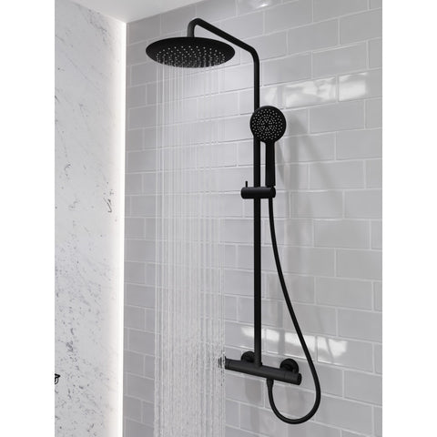 SH-AZ101MB - ANZZI Heavy Rainfall Stainless Steel Shower Bar with Hand Sprayer in Matte Black