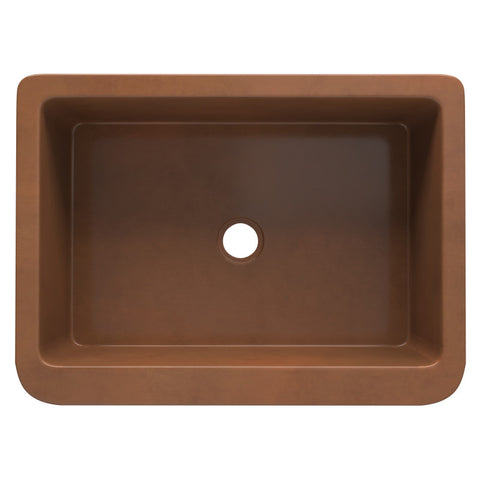 ANZZI Florina Farmhouse Handmade Copper 30 in. 0-Hole Single Bowl Kitchen Sink with Flower Design Panel in Polished Antique Copper