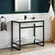 Orchard 36 in. Console Sink in Matte Black with Glossy White Counter Top