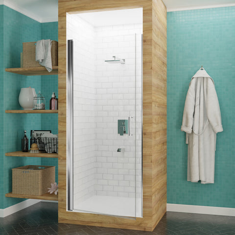 ANZZI Lancer 29 in. x 72 in. Semi-Frameless Shower Door with TSUNAMI GUARD