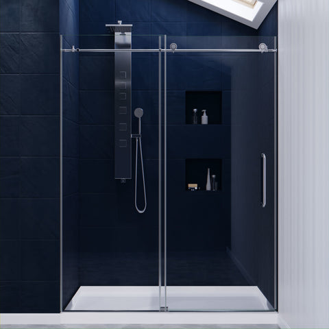 ANZZI Madam Series 60 in. by 76 in. Frameless Sliding Shower Door with Handle