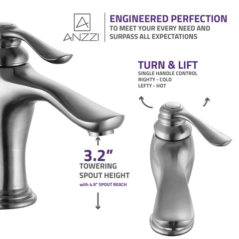 ANZZI Anfore Single Hole Single Handle Bathroom Faucet