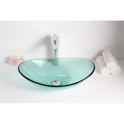 LS-AZ076 - ANZZI Major Series Deco-Glass Vessel Sink in Lustrous Green