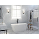 BS-S03 - ANZZI Fomaia 4.9 ft. Man-Made Stone Center Drain Freestanding Bathtub in Matte White