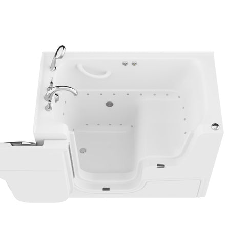 AZ2953WCALWA - ANZZI Coupe Series 29 in. x 53 in. Left Drain Wheelchair Access Walk-In Air Tub in White