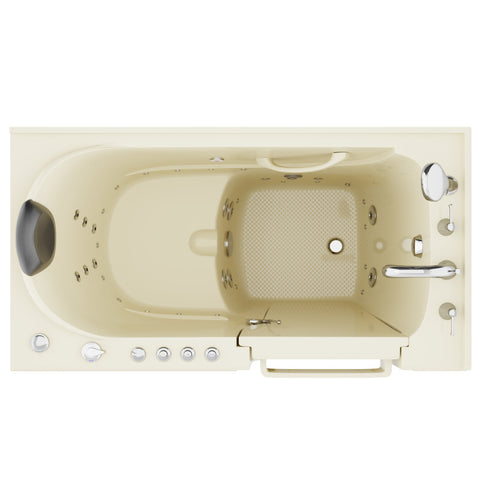 AZ2853RBD-CP - ANZZI Coupe Premier 53 - 60 in x 28 in. Right Drain Air and Whirlpool Jetted Walk-in Tub in Biscuit