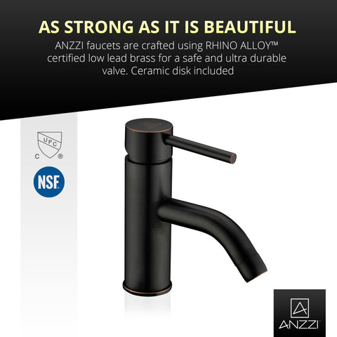 ANZZI Bravo Series Single Hole Single-Handle Low-Arc Bathroom Faucet