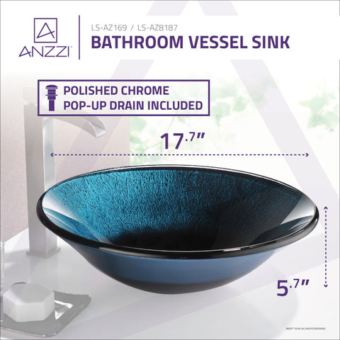 ANZZI Stellar Series Deco-Glass Vessel Sink