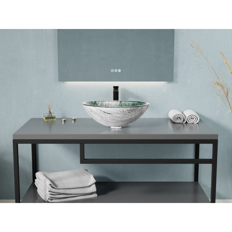 ANZZI Amalfi Round Glass Vessel Bathroom Sink