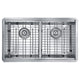 ANZZI Aegis Undermount Stainless Steel 32.75 in. 0-Hole 50/50 Double Bowl Kitchen Sink with Cutting Board and Colander