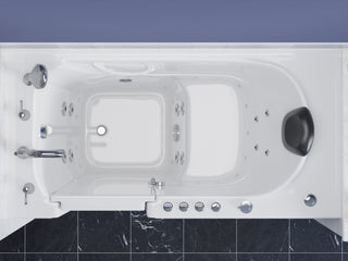 ANZZI Series 30 in. x 60 in. Left Drain Walk-In Whirlpool and Air Tub with Fast Drain in White and Smart Bidet Toilet