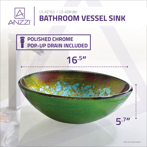 ANZZI Stellar Series Deco-Glass Vessel Sink