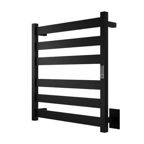 Note Series 6-Bar Stainless Steel Wall Mounted Towel Warmer in Matte Black