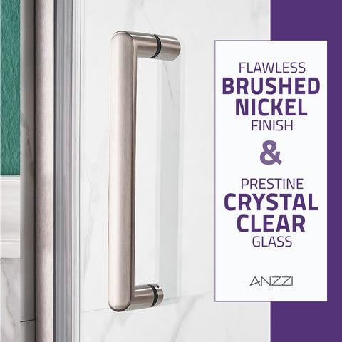 ANZZI Lancer 29 in. x 72 in. Semi-Frameless Shower Door with TSUNAMI GUARD