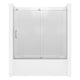 ANZZI 60 in. L x 30 in. W Right Drain Tub in White and 60 in. W x 62 in. H Frameless Sliding Tub Door in Polished Chrome Finish