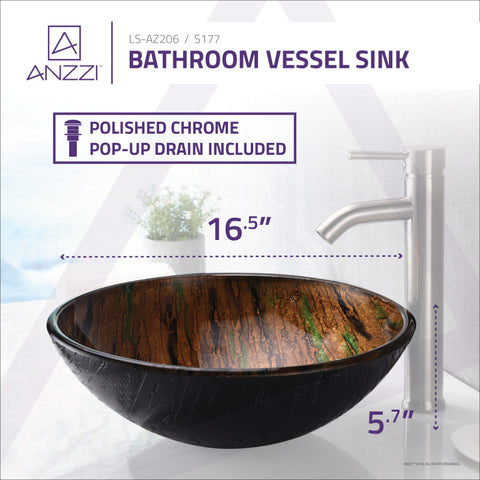 ANZZI Nile Series Vessel Sink in Shifting Earth