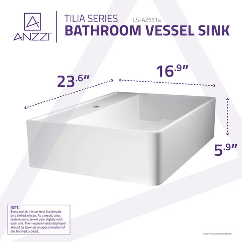 Tilia Solid Surface Vessel Sink in Matte White
