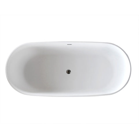 FT511-0025 - ANZZI Sabbia 5.9 ft. Solid Surface Classic Soaking Bathtub in Matte White and Kros Faucet in Chrome