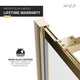 Himmel Series 34 in. x 78 in. Fixed Frameless Shower Door in Brushed Gold with Tsunami Guard Tempered Clear Glass