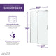 60 in. x 76 in. Frameless Sliding Shower Door with Handle in Chrome